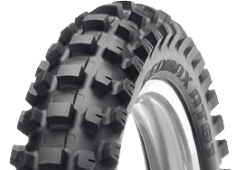 Close-up van het loopvlak Dunlop Geomax AT81 110/100-18 64 M Rear TT NHS
