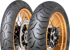 Close-up van het loopvlak Dunlop Trailmax Meridian 90/90V21 (54 V) Front TL