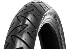 Close-up van het loopvlak Continental ContiRoad 100/80-17 52 S Front TL M/C