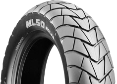 Close-up van het loopvlak Bridgestone ML 50 110/80-12 51 J Front/Rear TL M/C