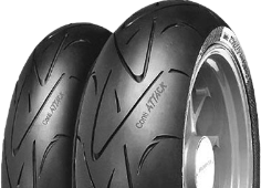 Close-up van het loopvlak Continental ContiSportAttack 120/70ZR17 (58 W) Front TL M/C