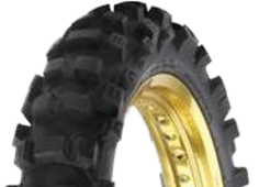 Close-up van het loopvlak Duro HF906 Excelarator 90/100-14 49 M TT NHS