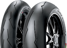 Close-up van het loopvlak Pirelli Diablo Supercorsa SC V2 180/60ZR17 75 W Rear TL M/C SC1